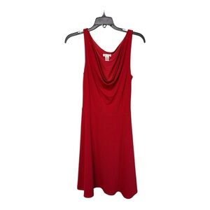 Gia & Co Red Cowl Neck Sleeveless Date Night Dress Stretch Size 8 Italian made